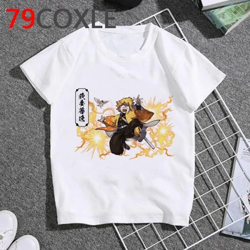 Demon slayer vaikams, vaikams didelis nerimauti t-shirt e mergina juokingas anime mielas koszulki meskie drabužius viršūnes berniukai