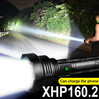 Didelės galios XHP160.2 led Žibintuvėlis galingas XHP 160 XHP90 USB taktinis žibintuvėlis Įkraunamas 18650 medžioklės žibintuvėlis šviesos Žibintai
