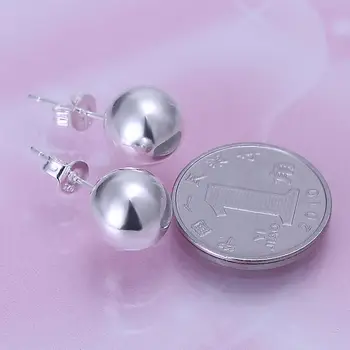 Didmeninė Aukštos Kokybės Juvelyriniai sidabro padengtą 10mm Granulių Auskarai Moterims geriausia dovana SMTE074