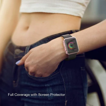 Dirželis Apple Žiūrėti Serijos 6 SE 5 4 3 44MM 40MM iwatch juosta 38mm 42mm riešo apyrankę Screen Protector Atveju 