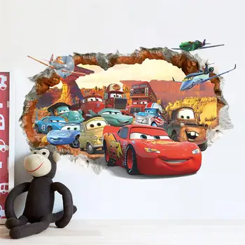 Disney Cars 3d Animaciją Žaibas Mcqueen Langą Sienų Lipdukai Vaikų Kambariai, Namų Dekoro, Sienų Lipdukai Pvc jam prilygintą išsilavinimą Meno 