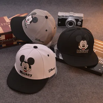 Disney Mickey Gegužinė Keturis Sezonus Banga Vaikų Butas kraštais Hat Atspalvį Berniukų ir Mergaičių, Tėvų-vaikų Hip-Hop Beisbolo kepuraitę
