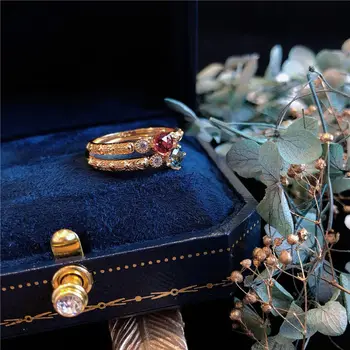 Dizaineris originalus gamtinis granatas atidarymo reguliuojamas žiedo Kinijos retro stiliaus elegantiškas šviesiai prabanga žavesio moterų juvelyras
