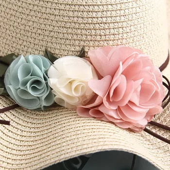 Doit Mažmeninės 5 spalvų, Vasaros Vaikų, gėlių Paprasta Banguoti didelis kraštais šiaudų skrybėlę berniukai mergaitės apsaugos nuo Saulės Paplūdimyje Tėvų ir vaikų