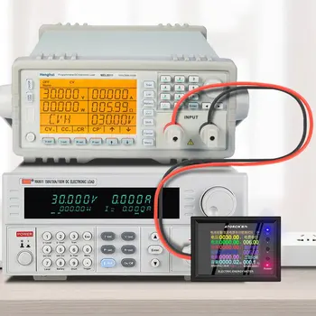 DT24 Skaitmeninis Ekranas DC Voltmeter Ammeter Baterijos Talpa Baterijos Testeris Kuro Matuoklis, Galios Matuoklis HD IPS 