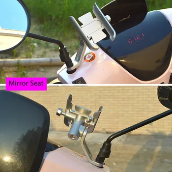 Dviratis Motociklas Telefono Turėtojas 360 Pasukti Rankenos Dviračių Telefono Laikiklis, Galinio Vaizdo Veidrodėliai Mobiliojo Ryšio Telefono Stovas Laikiklis