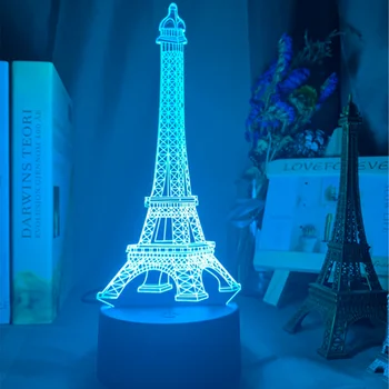 Eifelio Bokštas 3D LED Naktį Lempos Dekoratyvinės Lempos Maža dovana, dovana