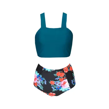 EIONAR Gėlių Spausdinti Aukštos Juosmens Bikini Rinkiniai maudymosi kostiumėlis Moterims Seksualus Bako Viršuje iš Dviejų dalių maudymosi Kostiumėliai, 2021 Nauja Mergina Paplūdimio Maudymosi Kostiumai