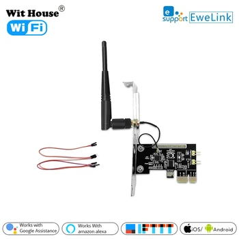 EWeLink WiFi Bevielio ryšio Smart Switch Relės Modulis Mini PCI-e Desktop Switch Kortelė iš Naujo Jungiklis Įjungti/IŠJUNGTI PC Nuotolinis Valdymas