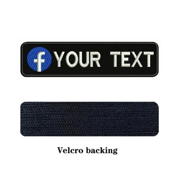 Facebook Logotipą, 10X2.5cm Siuvinėjimo Užsakymą Pavadinimas Tekstas Pleistro Juostelės ženklelis Geležies Arba Velcro Pagrindo Lopai Drabužių, Kuprinės