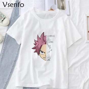 Fairy Tail Marškinėliai Moterims Vyrų Mados Janpan Anime Moteris Tshirts Grafinis Spausdinti Streetwear Vasaros Baltos spalvos marškinėliai Harajuku Viršūnės