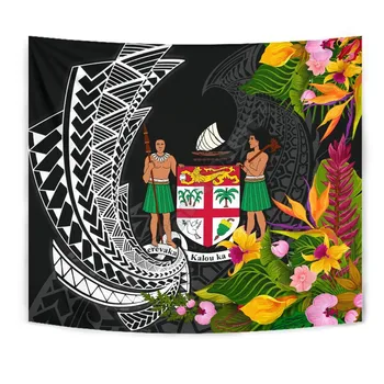 Fidžis Gobelenas Vėžlys Hibiscus Tapa Modelius 3D Spausdinimo Tapestrying Stačiakampio formos Namų Dekoro Sienos Kabo 02