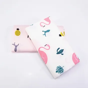 Flamingo Spausdinti Medvilnės Ruoželinio Audinio Kvėpuojantis Kratinys Medvilnės Tekstilės 