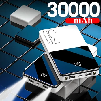 Galia Banko 30000mAh Nešiojamas Įkroviklis Powerbank 30000 mAh 2 USB Poverbank Išorės Baterija Galia Banko 