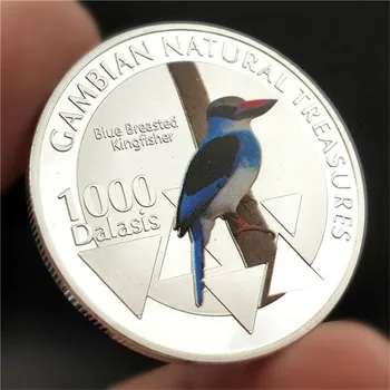 Gambian Gamtos turtų, Mėlyna Krūtinėmis Tulžys Progines Monetas Respublikos Gambija Surinkimo Specie