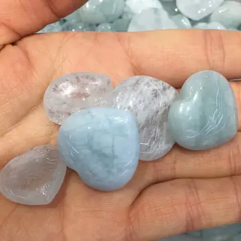 Gamtos Mini Aquamarines Širdies Formos Kristalų Mėginių Pasisekė Širdies Akmuo Gydomųjų Natūralių Akmenų ir Minerals20-25mm