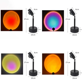 Greitas pristatymas Led Nakties Šviesos USB Vaivorykštė Projektorius Saulėlydžio Lempa Kavos Baras Apdailos Lempos Miegamojo Atmosferą Lemputė Dovanų