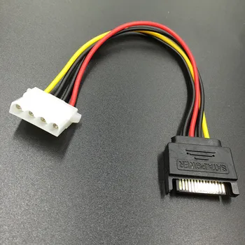 HDD sata į ide maitinimo kabelis 15Pin SATA Moteris Molex IDE 4Pin Male Adapter Išplėtimo Kietajame Diske, Maitinimo Kabelis, Kasybos