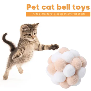 Interaktyvus Naminių Reikmenys Žaisti Kramtomoji Mesti Bell Žaislai Kačių Pliušinis Kačiukas Mokymo Braižymo Spalvinga Mokymo Bell Ball