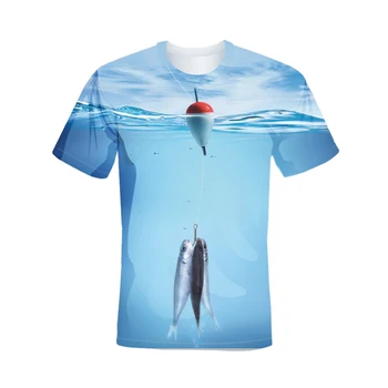 Išskleidžiamajame Laivo Žvejybos 3D Spausdinimo Marškinėlius vyriški marškinėliai, Unisex Žuvų Tshirts Greitai-Džiovinimo Drabužiai, Odos Draugiškas T shirts 2021 Naujas