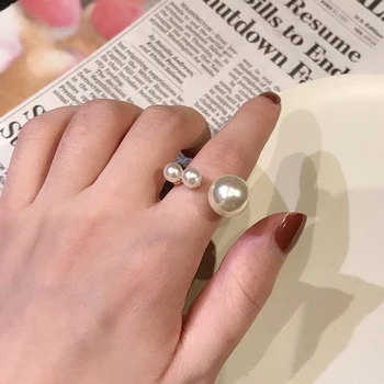 Japonijos Įrašas Lux Temperamentas Atidaryti Pearl Rodomojo Piršto Žiedą Moterų Interneto Įžymybė Fashionmonger Paprastas Žiedas Karka