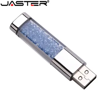 JASTER kristalų LED šviesos pen drive 4GB 8GB 16GB 32GB 64GB USB pen flash drive, usb2.0 užsakymo 5 nemokamai logotipai usb flash drive
