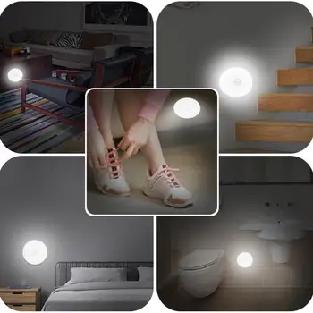 Judesio Jutiklis LED Nakties Šviesos USB Įkraunamą Energijos taupymo Miegamojo, vonios kambariui Laiptai Belaidžio Protingas Kūno Indukcinės Lempos