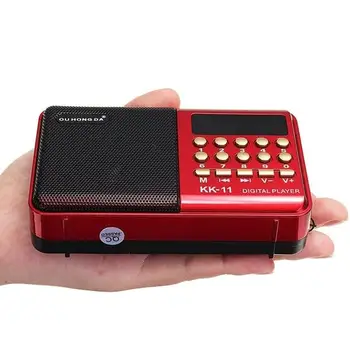 K11 FM Įkraunamas Mini Nešiojamasis Radijo Kišeninis Skaitmeninis FM USB TF MP3 Grotuvo Garsiakalbių Kompaktiškas ir nešiojamas lengva nešiotis.