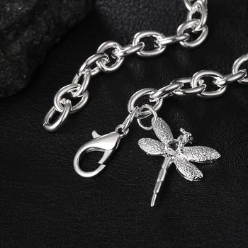 Karšto naujas populiarus 925 sterlingas sidabro Cirkonis dragonfly grandinės apyrankės moterims vestuves bauda Kalėdų dovanos, prabangūs Papuošalai