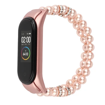 Karšto pardavimo bižuterijos pearl apyrankės Už Xiaomi MiBand 6 5 4 Dirželis Miband3 Smart watch band Mi Band 3 diržas moterims