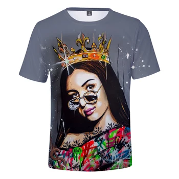 Karšto Pardavimo Dainininkė Eva Karalienė T-Shirt 3D Trumpas Rankovės Vyrų ir Moterų Mados Atsitiktinis Harajuku Apvalus-kaklo trumpomis Rankovėmis Streetwear Viršų