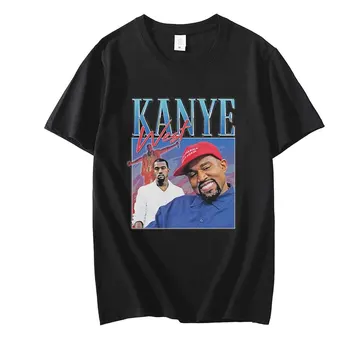 Karšto Pardavimo Mados Stiliaus Dainininkas Kanye West Vasaros marškinėliai Negabaritinių Moterims/Vyrams Trumpas Rankoves Naujus Drabužius Medvilnės Tees Viršūnės