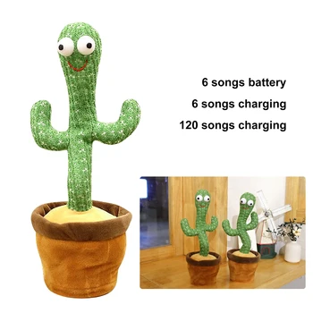 Kawaii Elektros Kaktusas Pliušinis Lėlės Purtyti Twist Šokių, Dainavimo Žaislai Ornamentu