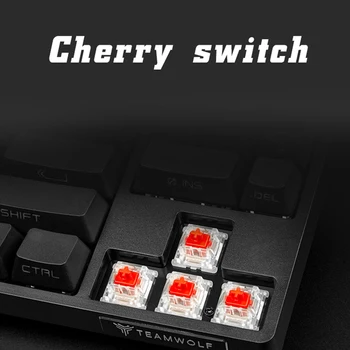 KOMANDA VILKAS X59 RGB Žaidimų Mechaninė Klaviatūra, Naudodami Cherry Mx jungikliai Nešiojamų 89 Klavišus Pusėje tekstas Švyti keycaps Mėlyna Raudona Jungiklis