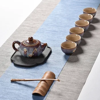Kung Fu Teaware Keramikos Rinkinys Dovanų Dėžutėje Arbatinukas Teabowl Padėkos Gėlių Slyvų Teacup Arbatos Ceremonija Rinkinys