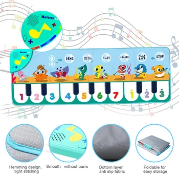 Kūdikių Ankstyvojo Ugdymo Muzikos Fortepijonui Kilimėlis su 8 Tipų Priemonė Klaviatūra Žaisti Kilimų Gyvūnų Tema Muzika Žaislai Vaikams Dovanų