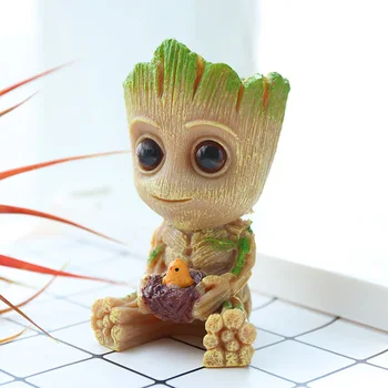 Kūdikių Medžio Vyras Sodo Gėlių, Augalų Puodą Groot Kūdikių Vazonas Mielas figūrėlių, Žaislinių Pen Puodą Turėtojas PVC Herojus Modelis Mini Lėlės