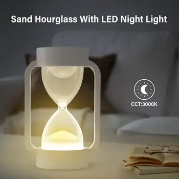 Kūrybos LED indukcijos smėlio laikrodis miego lempa, laikmatis smėlio laikrodis lempos miegamojo kambarį tyrimą, namų dekoravimo, dovanų led šviesos naktį