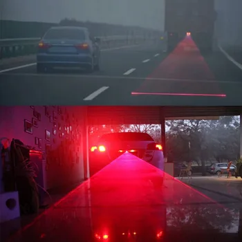 LED Automobilių, Motociklų Lazerio Priešrūkinis Žibintas Stabdžių Susidūrimo Uodega Lempa Auto Moto Stabdymo Stovėjimo Signalas Įspėjamieji Žibintai Automobilio Rūko Žibintas