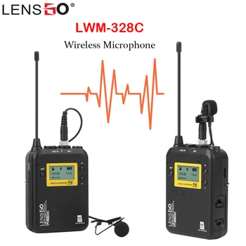 LENSGO LWM-328C Bevielis Mikrofonas Atvartas Lavalier Condensador Microfone Mic for Smartphones VEIDRODINIŲ Fotoaparatų Pokalbio Įrašymas
