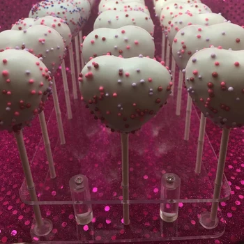 Lollipop Stovėti Virtuvėje Bazės Laikymo Stačiakampio formos Apdailos Ekranas Turėtojas 21 Skylę Tortas Šalies Akrilo Vestuvių Desertas Priemonė 