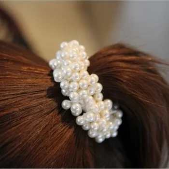 Mados Kūrybinės Naujų Perlų Mergina Elastingumą, Plaukų Virvę Moterims Gėlių Gumos Korėjos Pop Lankelis Priedai, Didmeninė