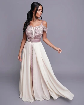Mados Maroko Caftan Vakarinę Suknelę-Line Grindų Ilgis Vasaros Suknelės Plius Dydžio Užsakymą Dubajus Vestidos De Gala