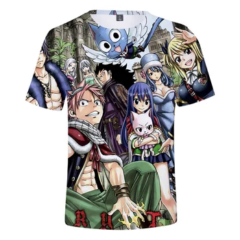 Mamba viršuje Fairy Tail Marškinėliai 3D Salamandros Vasaros vyriški marškinėliai Atostogų Anime Marškinėlius Mados Moterų Palaidinukė Vyrų Paplūdimio Drabužiai