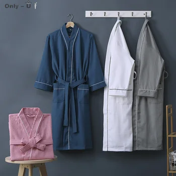 Medvilnės Viešbutis Pliurpalas Maudymosi Chalatai už Porą Moterų Japonų Kimono Stiliaus Pižama Vyrams, Vonia, Chalatai Sleepwear Didelis Pižamą