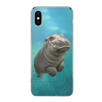 Mielas gyvūnų, animacinių filmų hippo Telefono dėklas skirtas Apple iphone 11 12 Mini Pro XR X Xs Max 7 8 6 6s Plus 7G 5G 6G 5S 5 SE + Pritaikyti Cove
