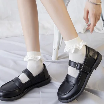 Mielas kojinės lolita pynimas dizaineris balta kawaii harajuku calcetines moteris chaussette femme juokinga moterų meias laimingas kietas kojinių