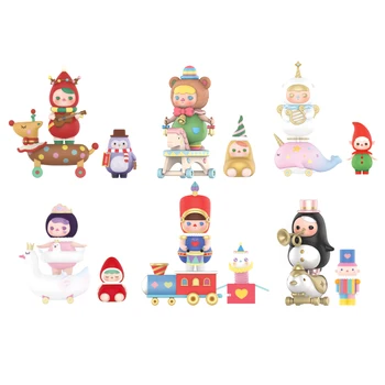 Mielas originalus POPMART PUCKY Kalėdų paradas serijos blind lauke lėlės 7 atsitiktinis stilių ir mielas animacinis personažas, dovanų dėžutėje