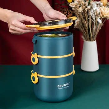 Mikrobangų Priešpiečių Dėžutė nepralaidi vandeniui Nešiojamų Izoliuoti Studentų Mokyklos Multi-layer Bento Dėžutės Maisto Konteinerių Laikymo Dėžutė Dropshipping