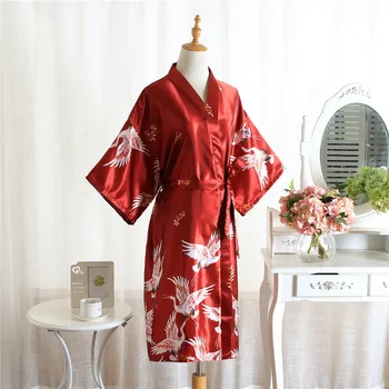 Moterų Atsitiktinis Yukata Skraiste Viskozė Satino Sleepwear Pižamą Vasaros Kimono Seksualus Chalatas Vestuvių Nuotaka Bridesmaid Padažu Suknelė